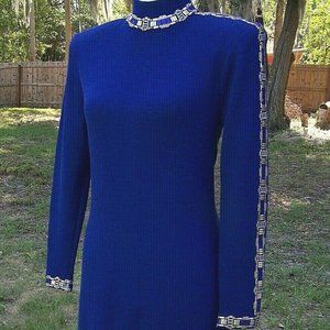 St. John Evening Dress 6 Sequin Paillette Knit